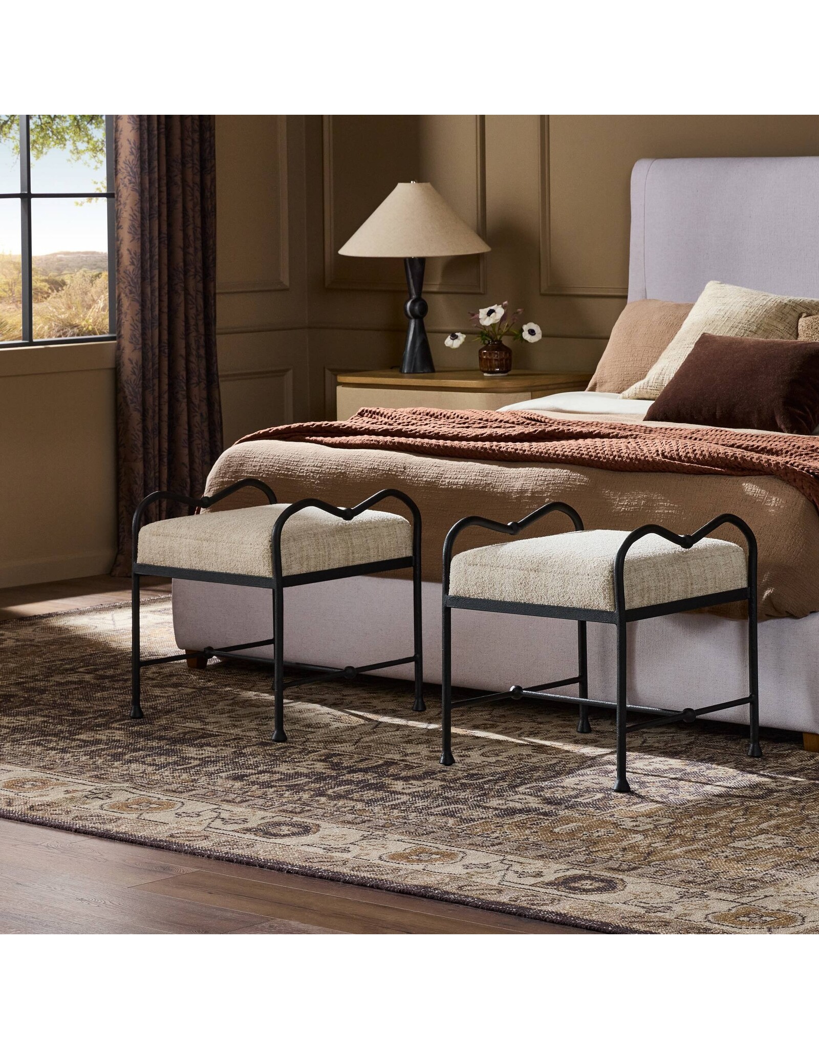 Leona Accent Stool, Yuma Cream