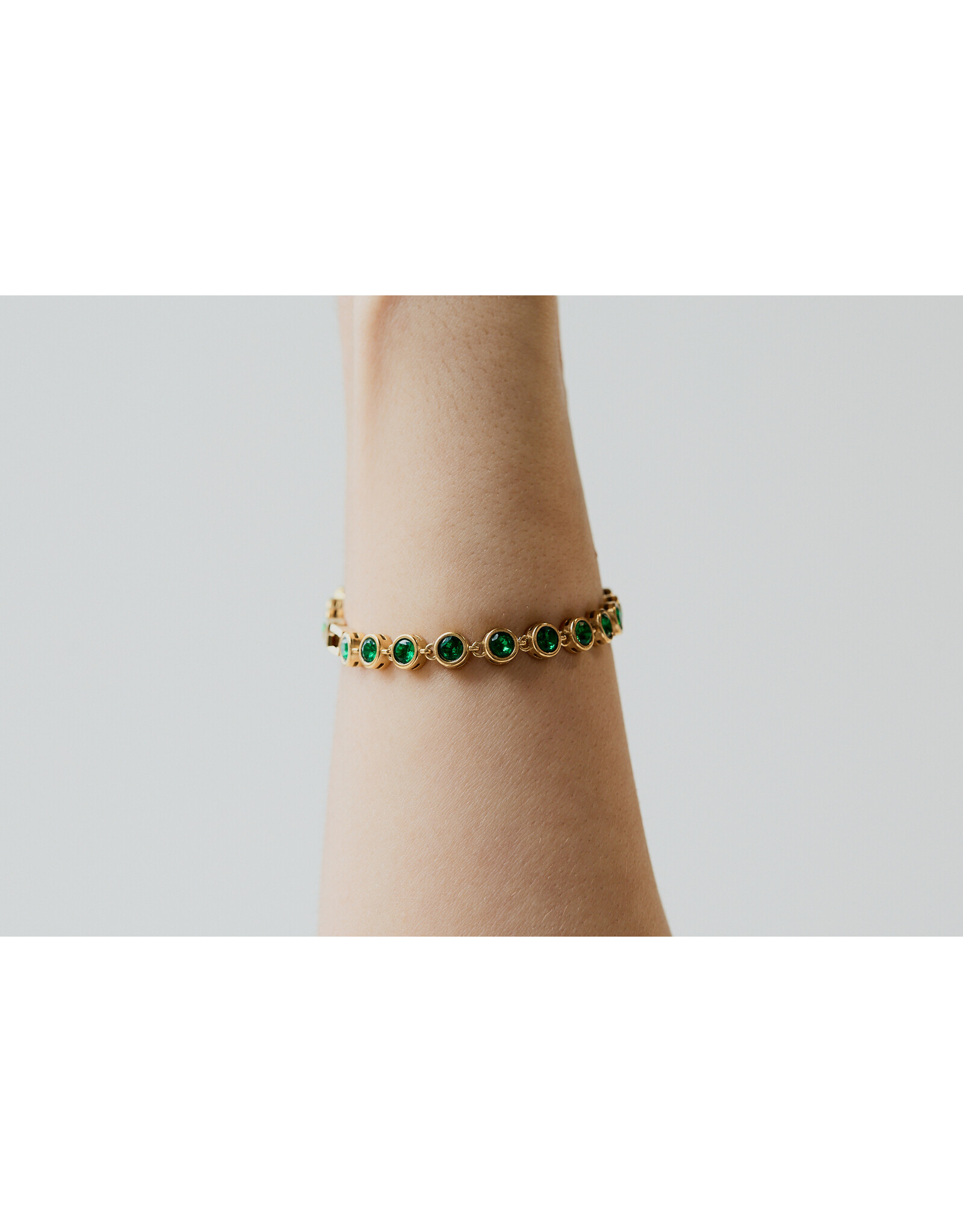 Green Emerald Round Bracelet