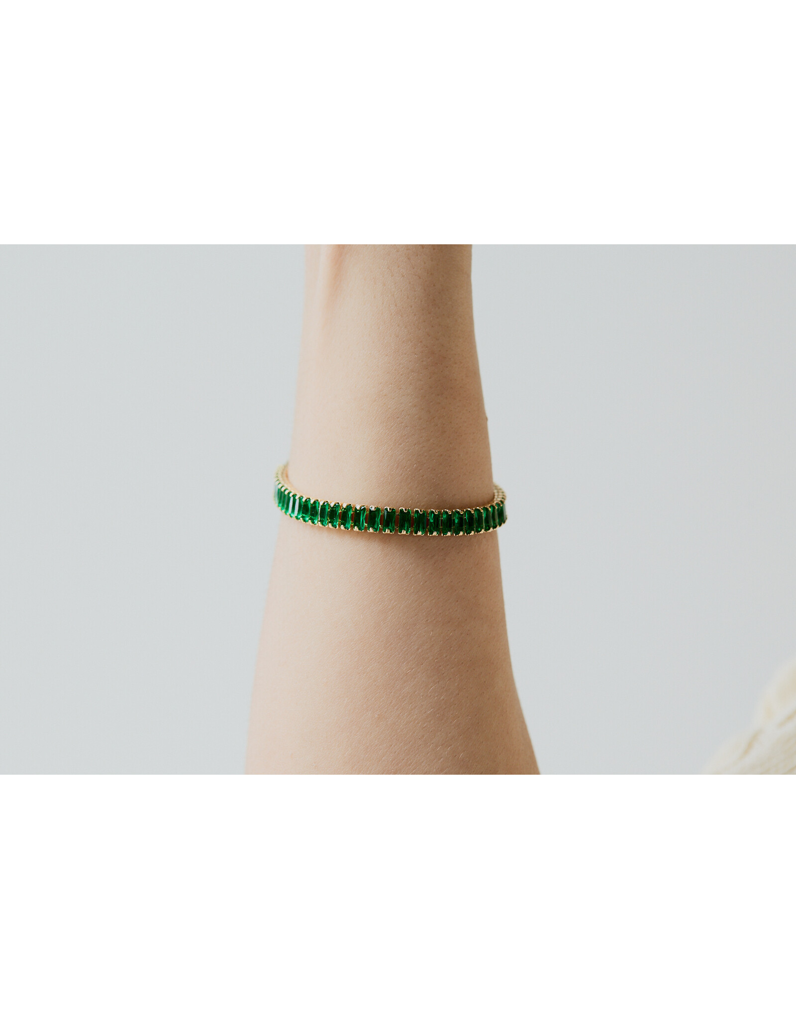 Green Emerald Baguette Bracelet