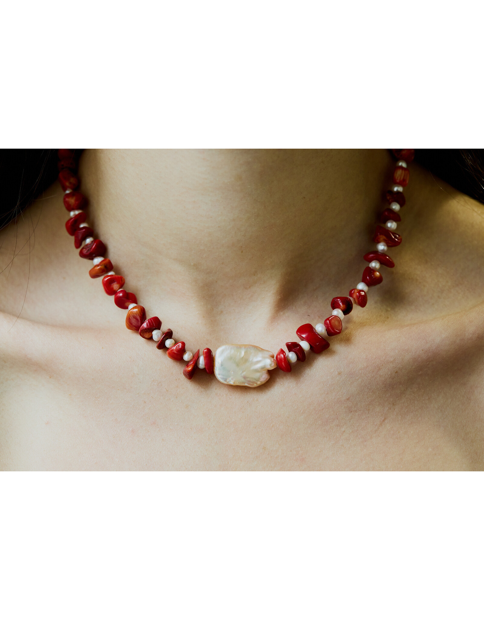 Handknotted Baroque Pearl & Stone Necklace - Pearls