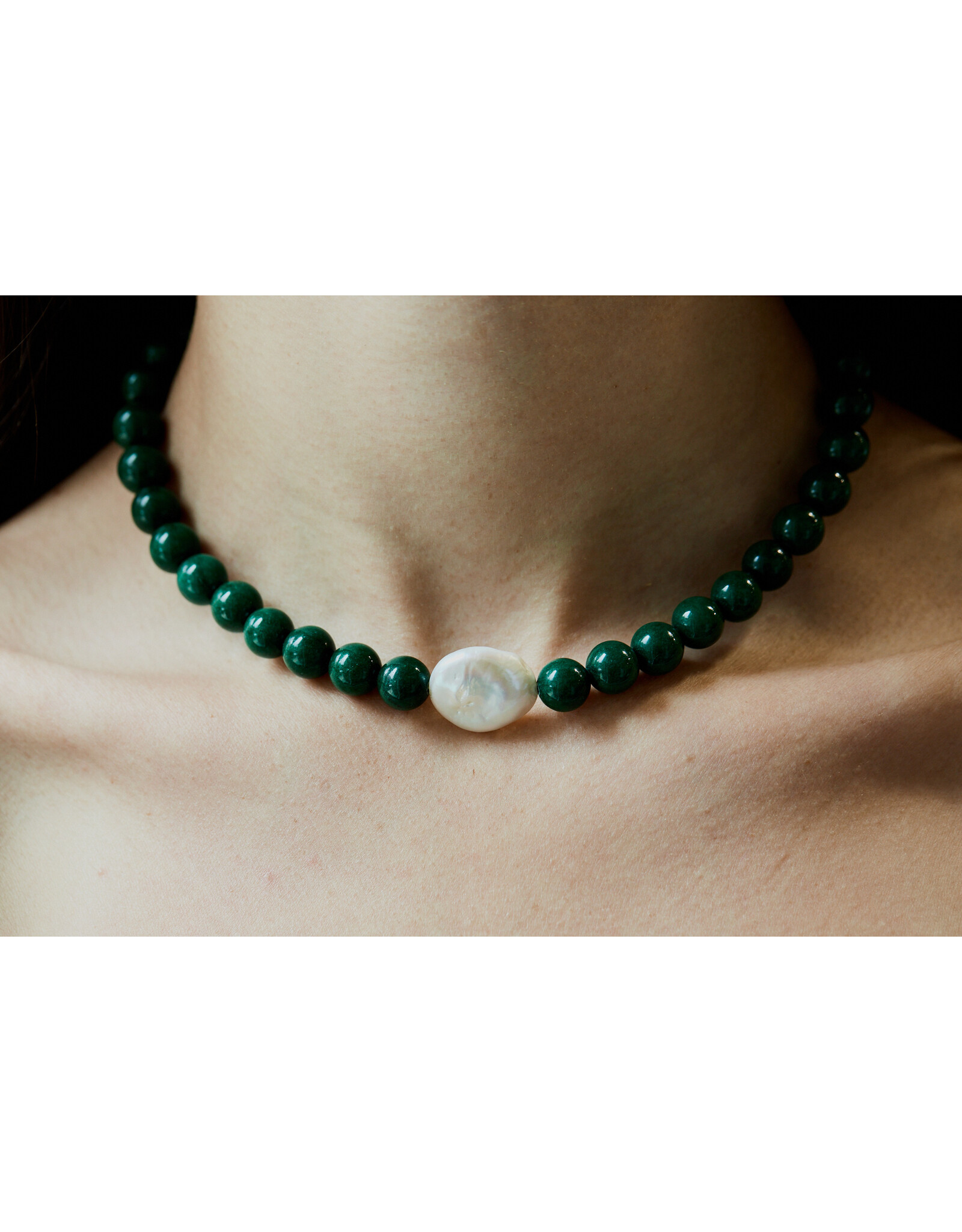 Handknotted Baroque Pearl & Stone Necklace