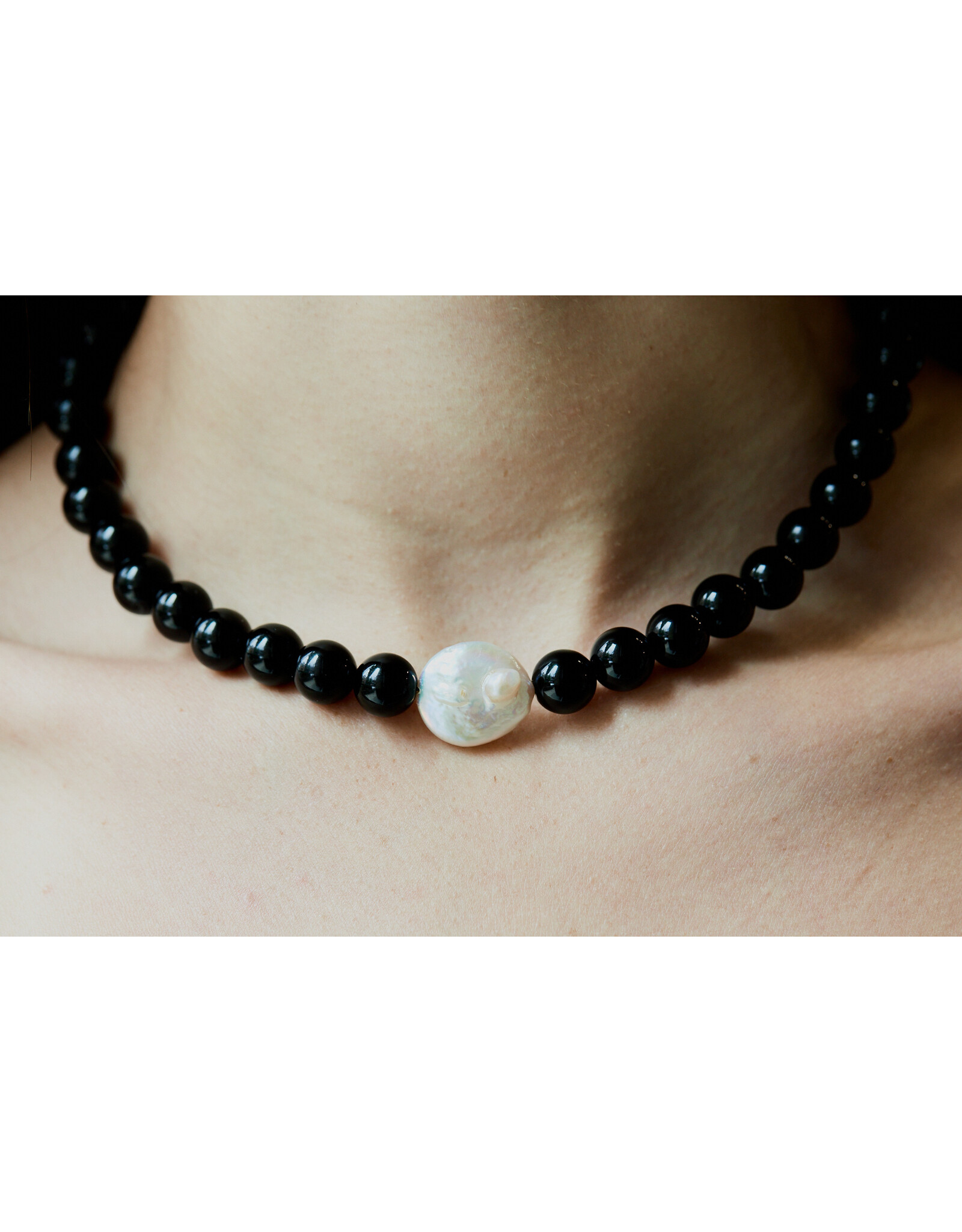 Handknotted Baroque Pearl & Stone Necklace