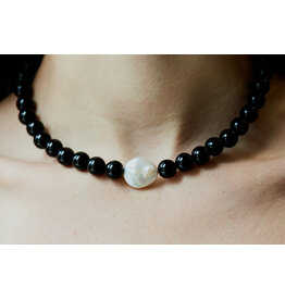 Handknotted Baroque Pearl & Stone Necklace