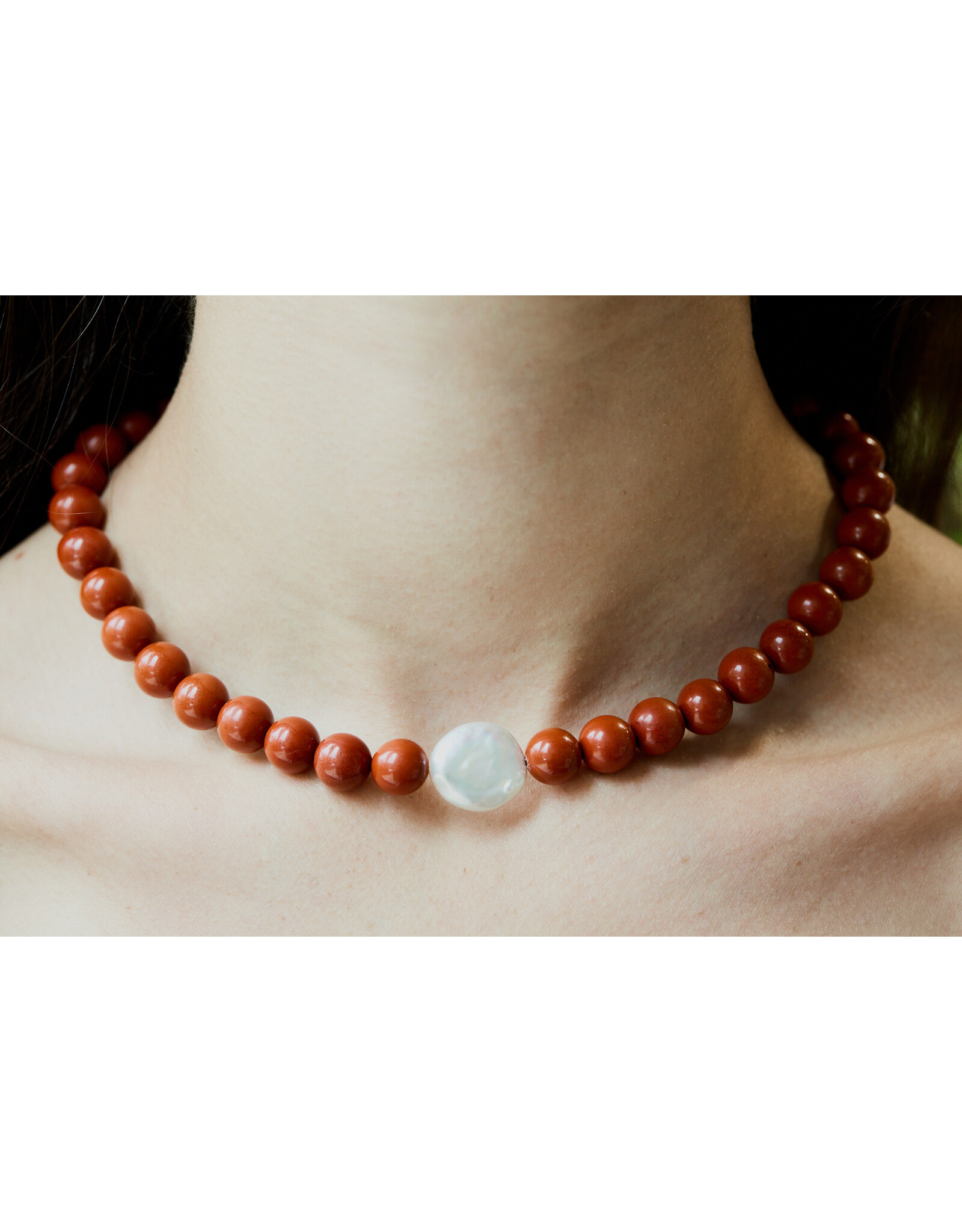 Handknotted Baroque Pearl & Stone Necklace