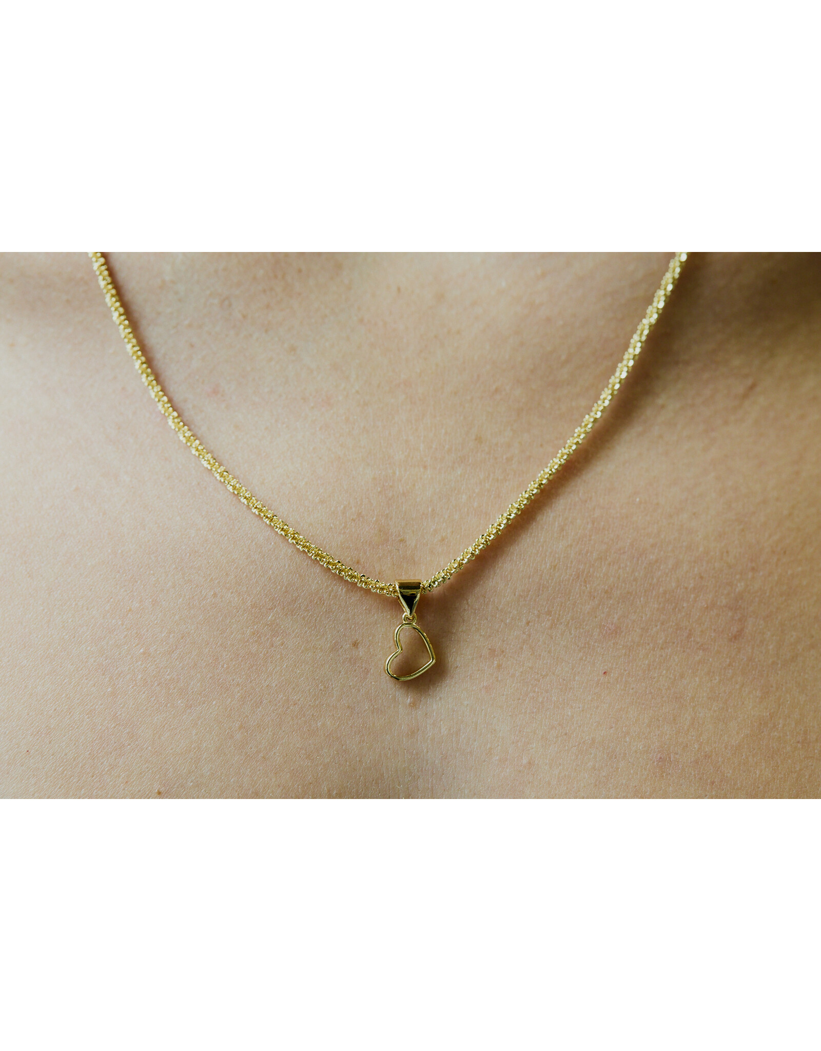Serpentine Chain + Hollow Heart Charm