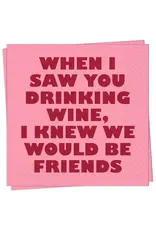 Drinking Wine Cocktail Napkin