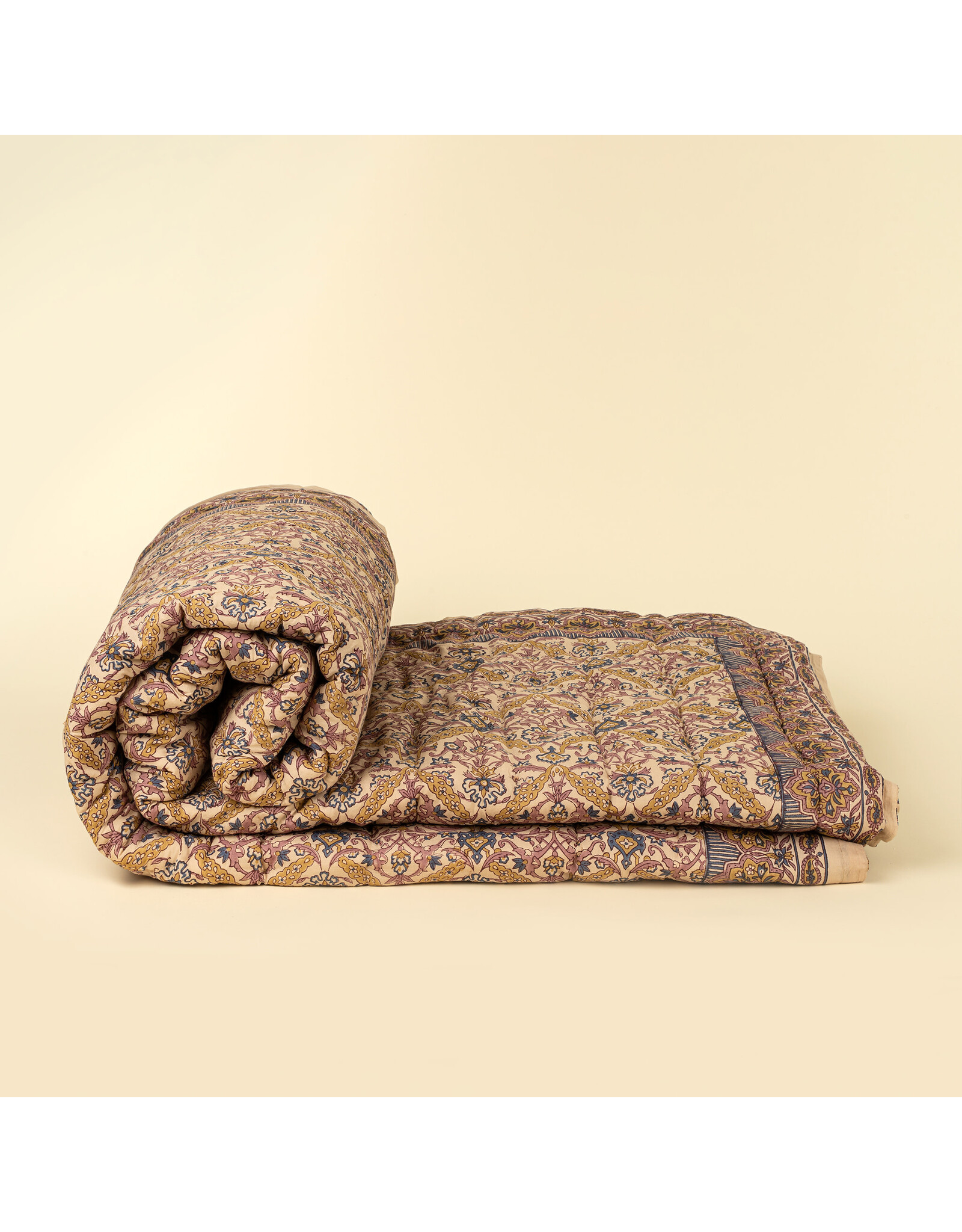 Luna Vine Block Print Quilt, King Size