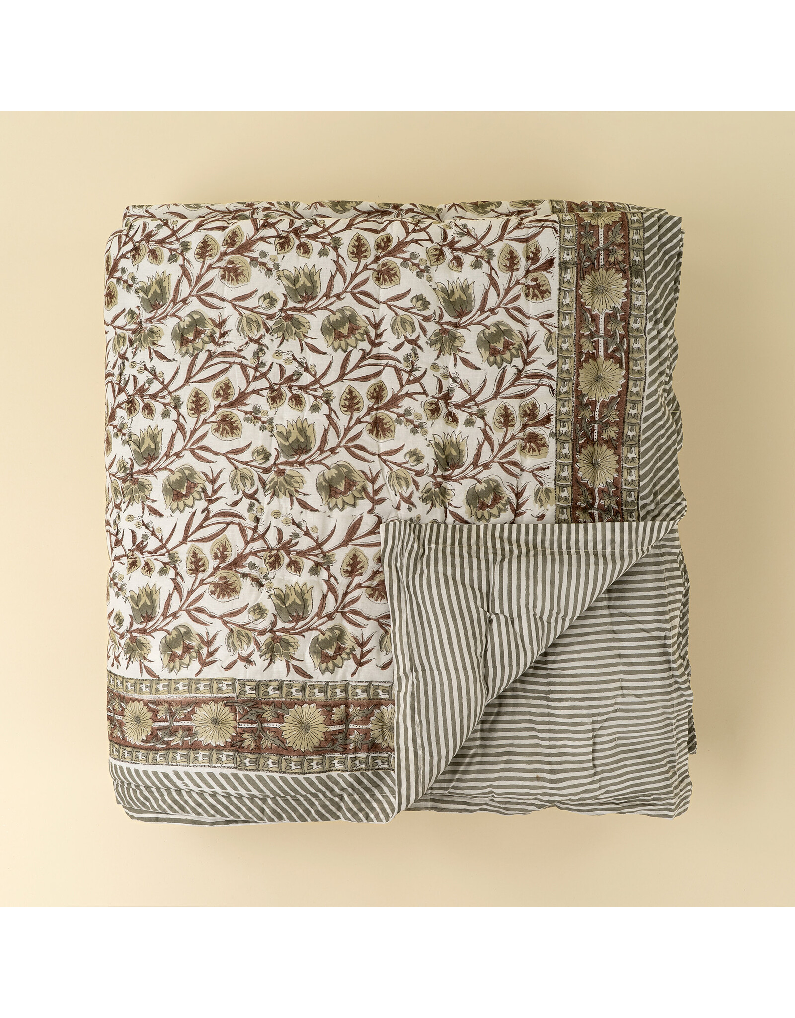 Wild Laurel Block Print Quilt, King Size