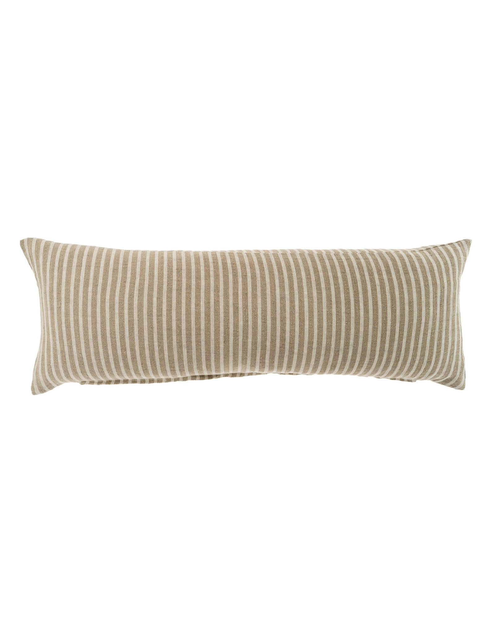 Pinstripe Linen Pillow, Natural 15x42