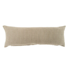Pinstripe Linen Pillow, Natural 15x42