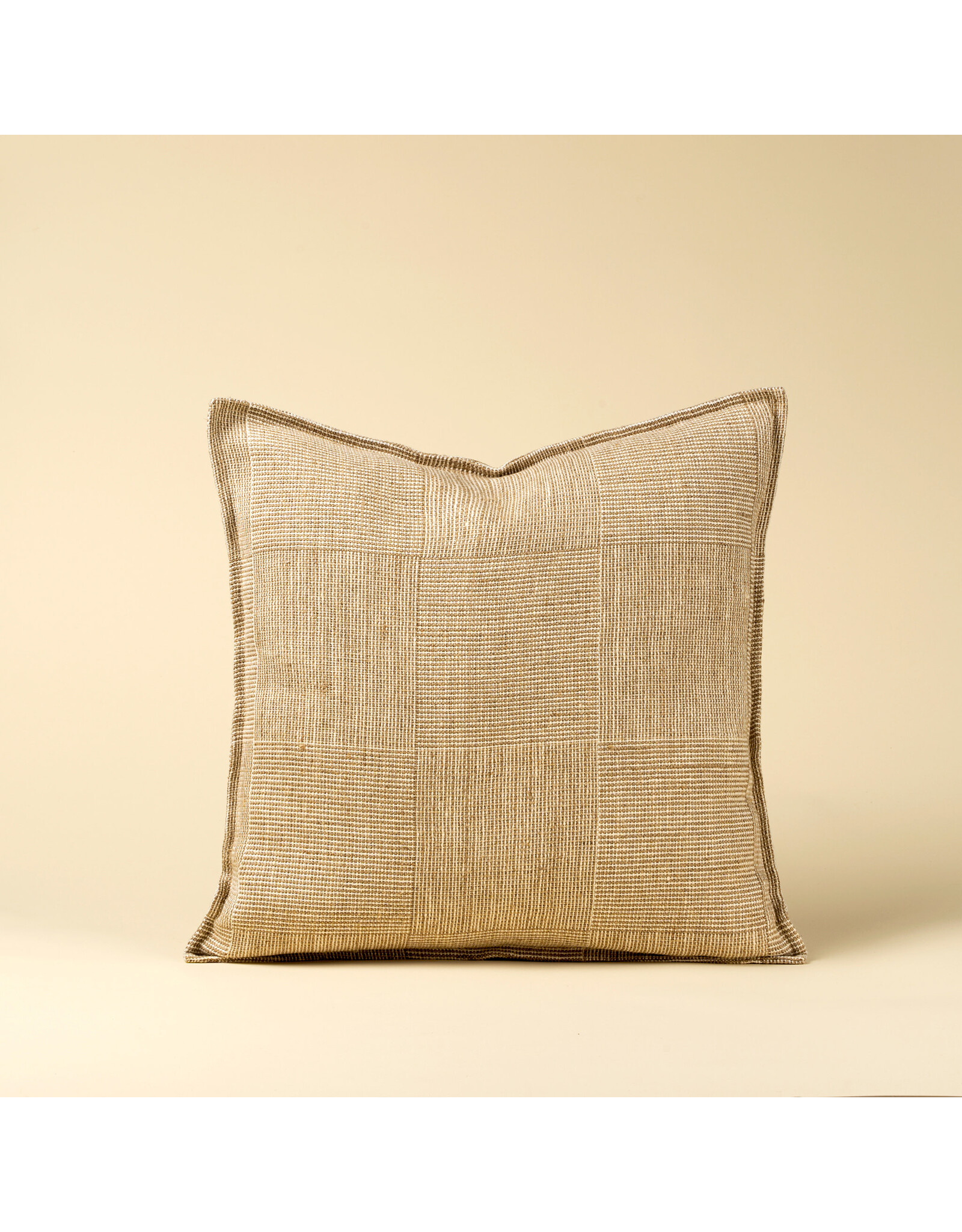 20x20 Patch Weave Linen Pillow, Ivory