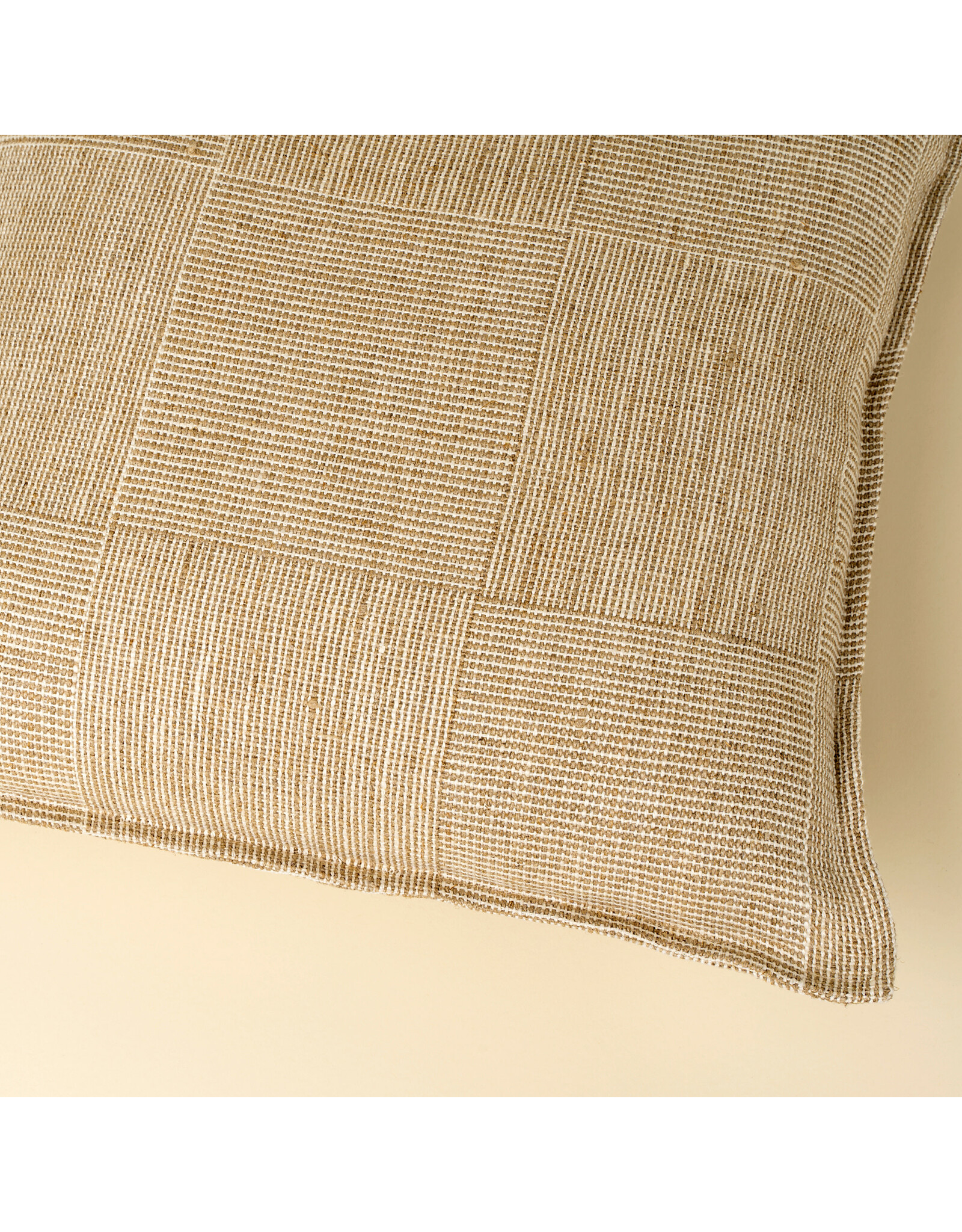 20x20 Patch Weave Linen Pillow, Ivory