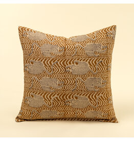 20x20 Taiga Block Print Pillow, Ochre