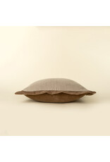 20x20 Velvet Edge Linen Pillow, Chocolate