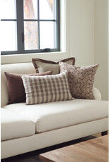 20x20 Velvet Edge Linen Pillow, Chocolate