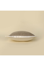 20x20 Velvet Edge Linen Pillow, Ivory
