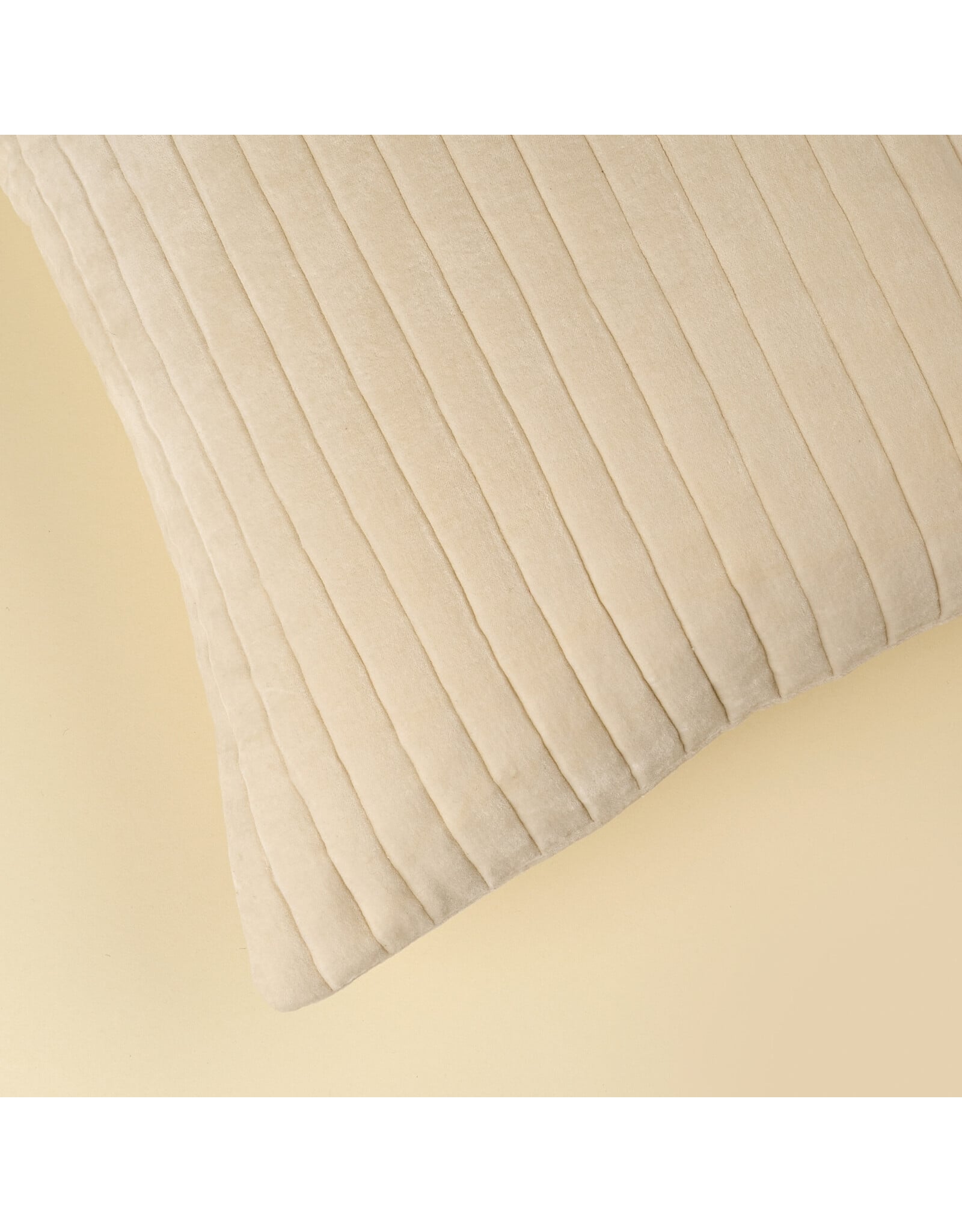 20x20 Velvet Stripe Pillow, Ivory
