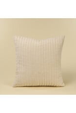 20x20 Velvet Stripe Pillow, Ivory