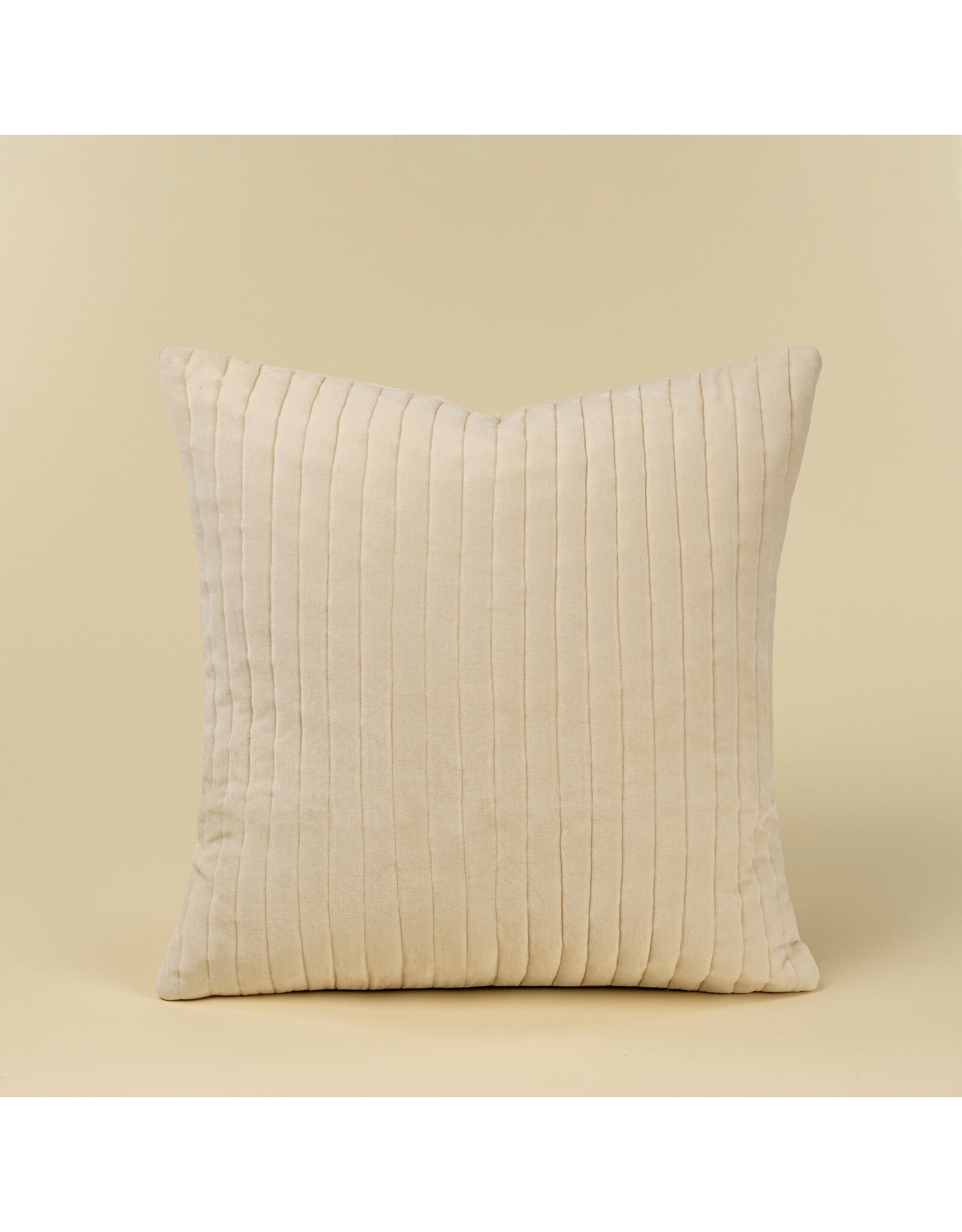 20x20 Velvet Stripe Pillow, Ivory