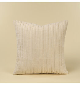 20x20 Velvet Stripe Pillow, Ivory