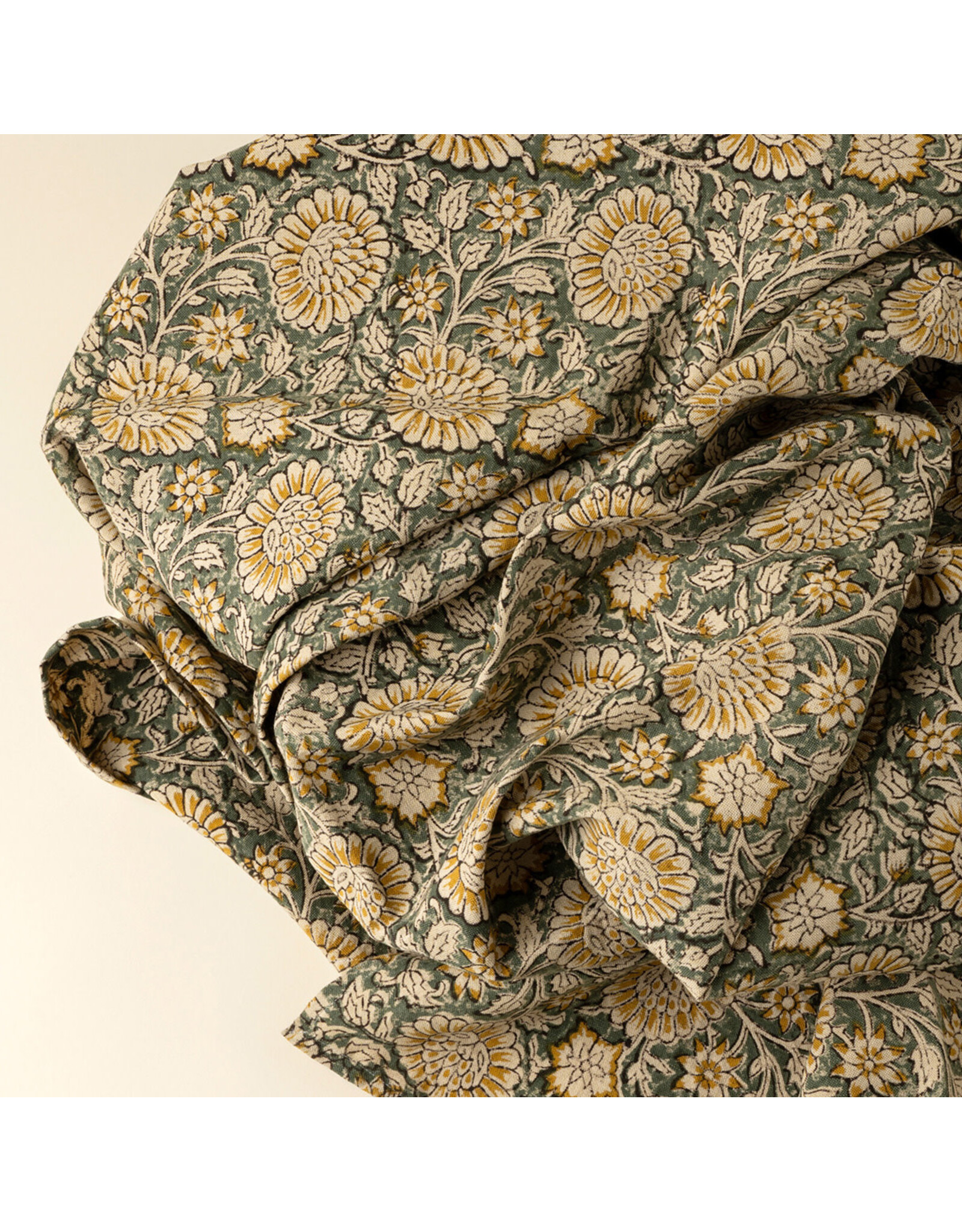 Beatrix Block Print Tablecloth - 104"L