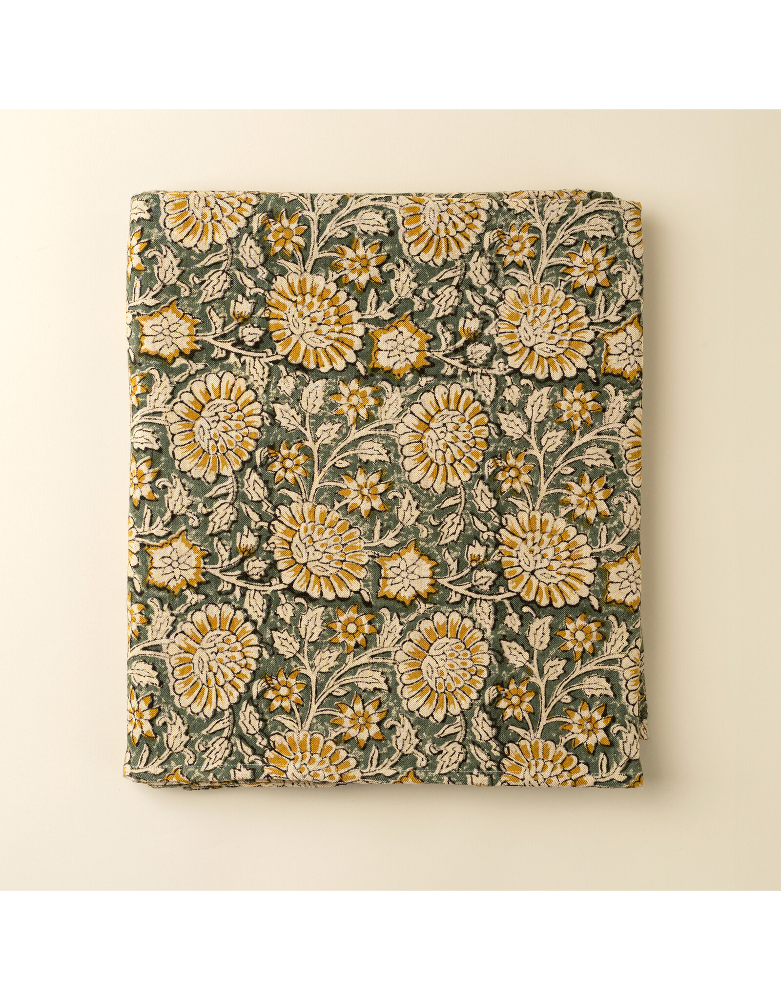 Beatrix Block Print Tablecloth - 104"L