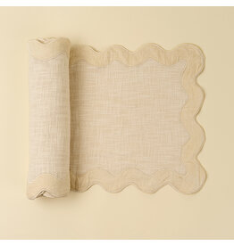 Velvet Scallop Runner - 108"L, Ivory