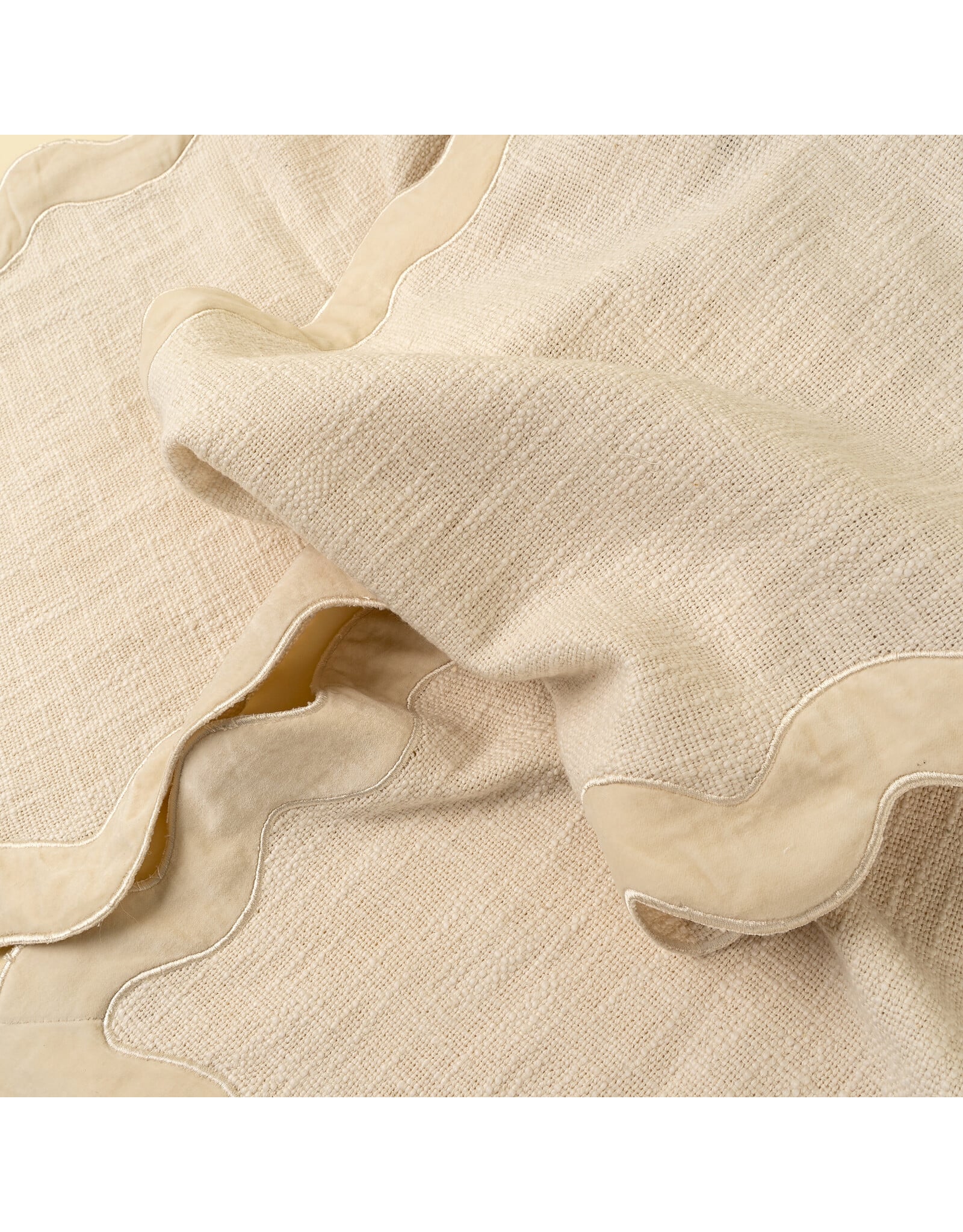 Velvet Scallop Runner - 108"L, Ivory