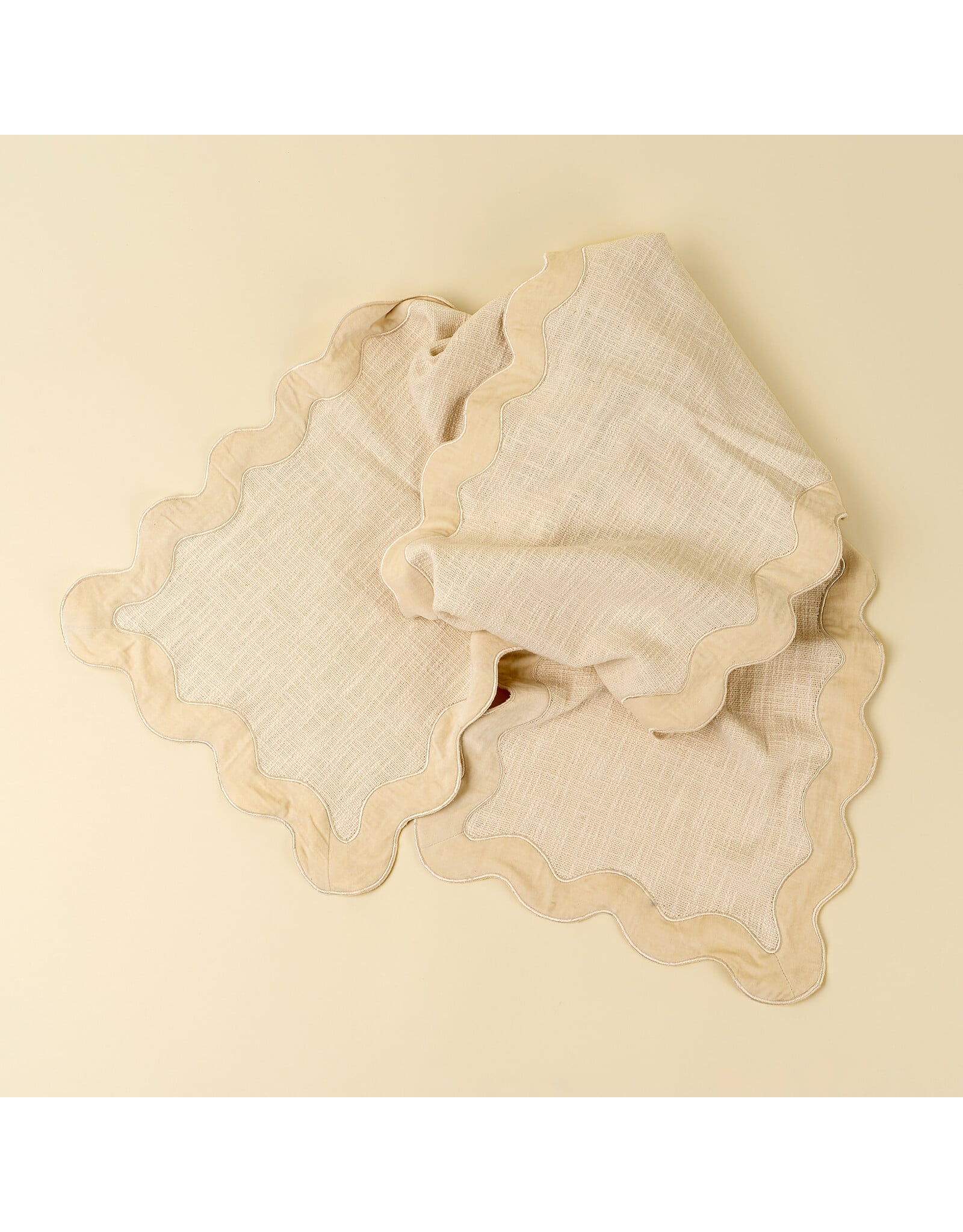 Velvet Scallop Runner - 108"L, Ivory