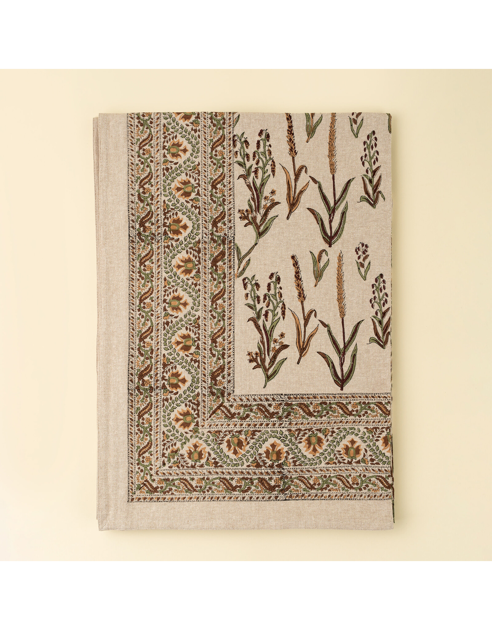 Harvest Block Print Tablecloth - 104"L