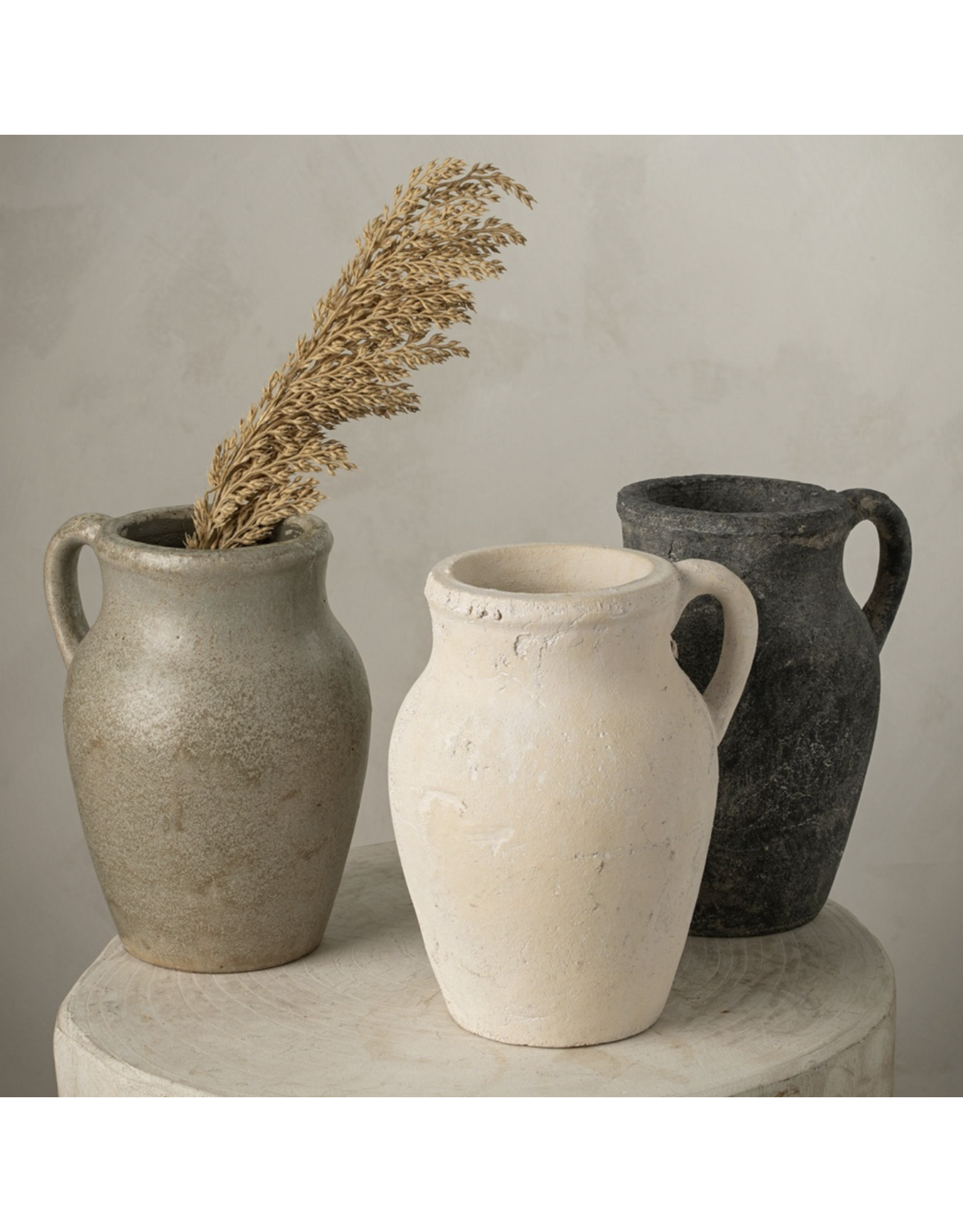 Rhodes Pitcher Vase S, Stone