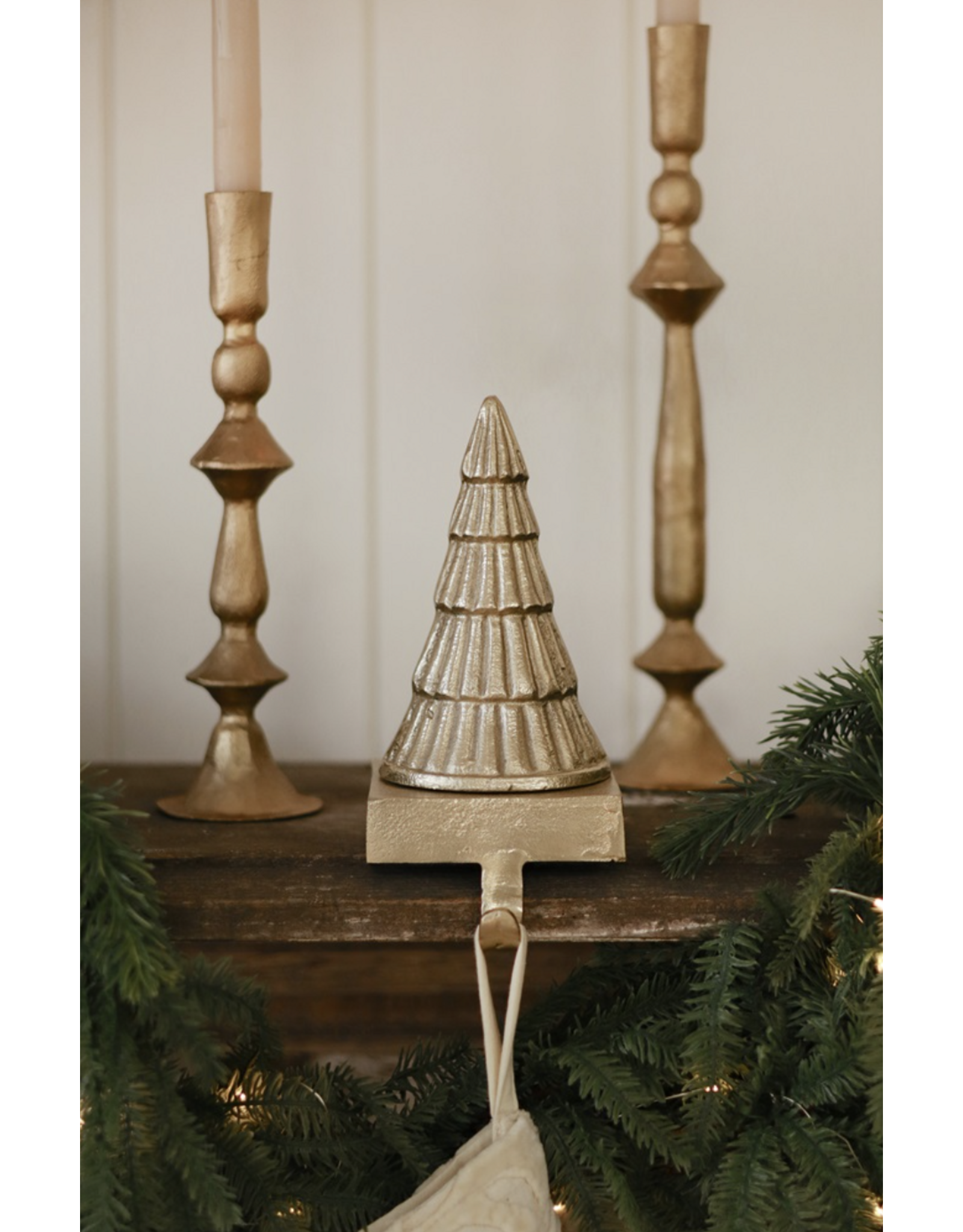 Holiday Tree Stocking Holder, Gold