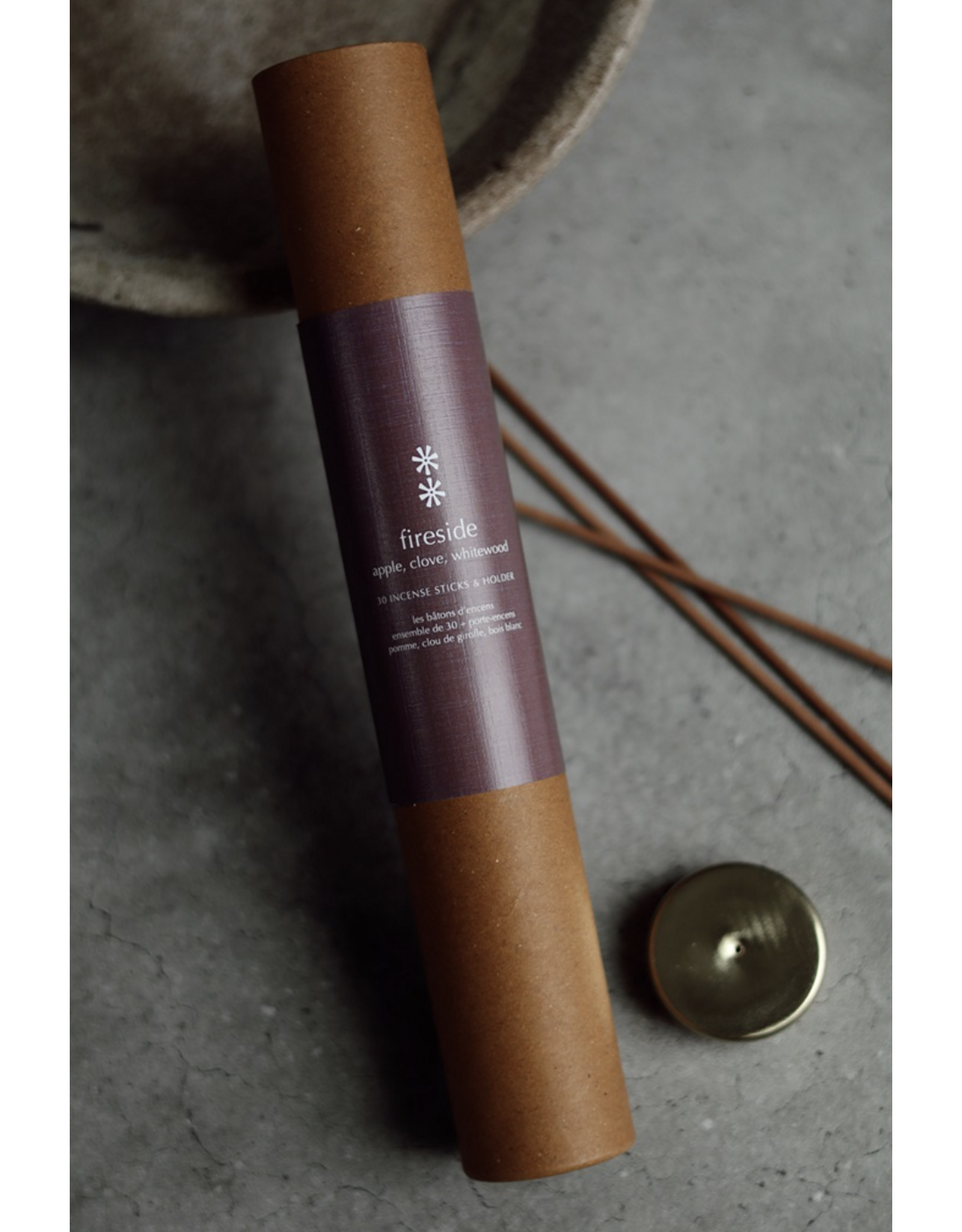 Fireside Incense, Set/30 Sticks + Holder