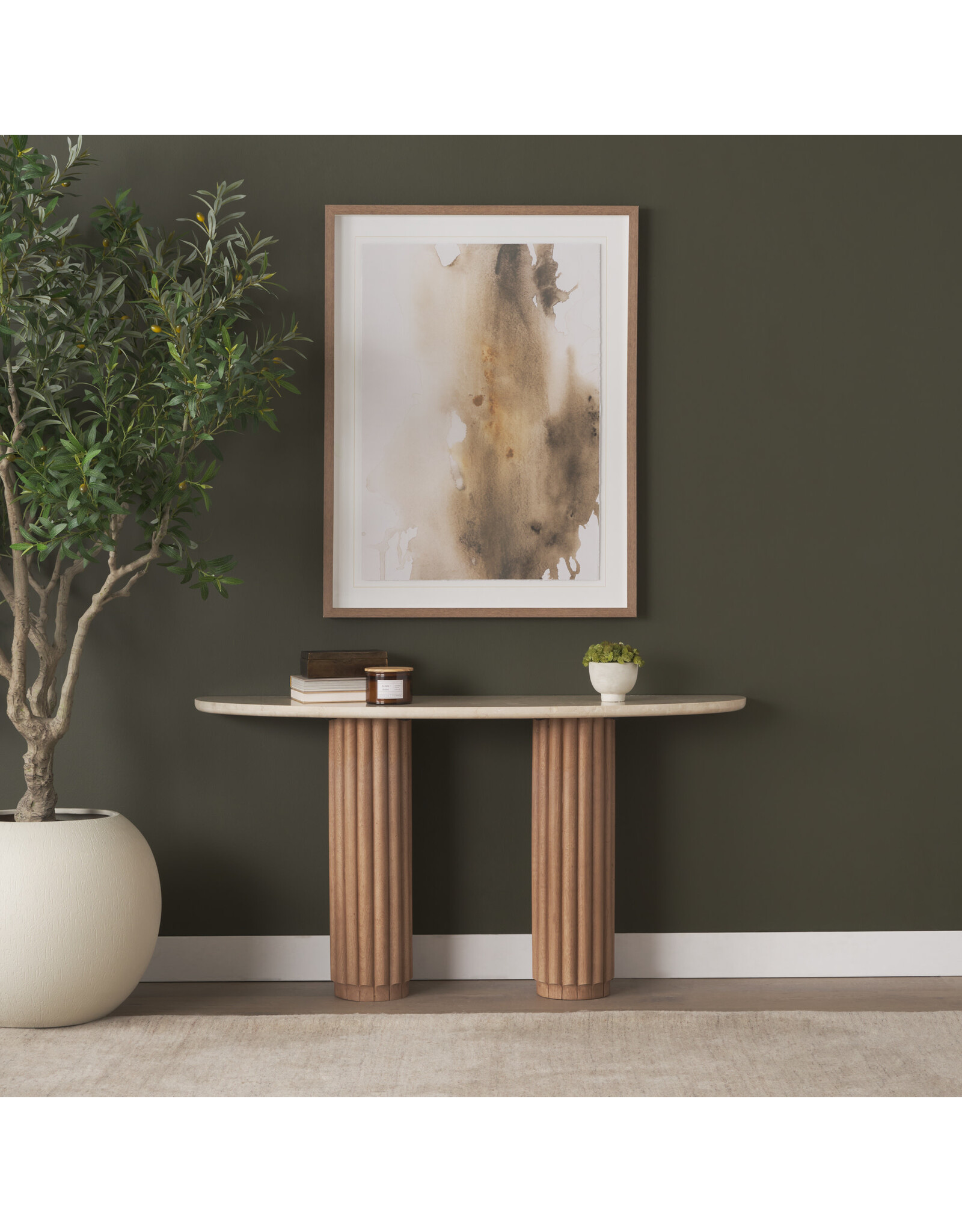 Marbrello Console Table, Light Brown