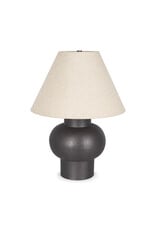 Salaah Black Brushed Metal w/ Beige Shade Table Lamp
