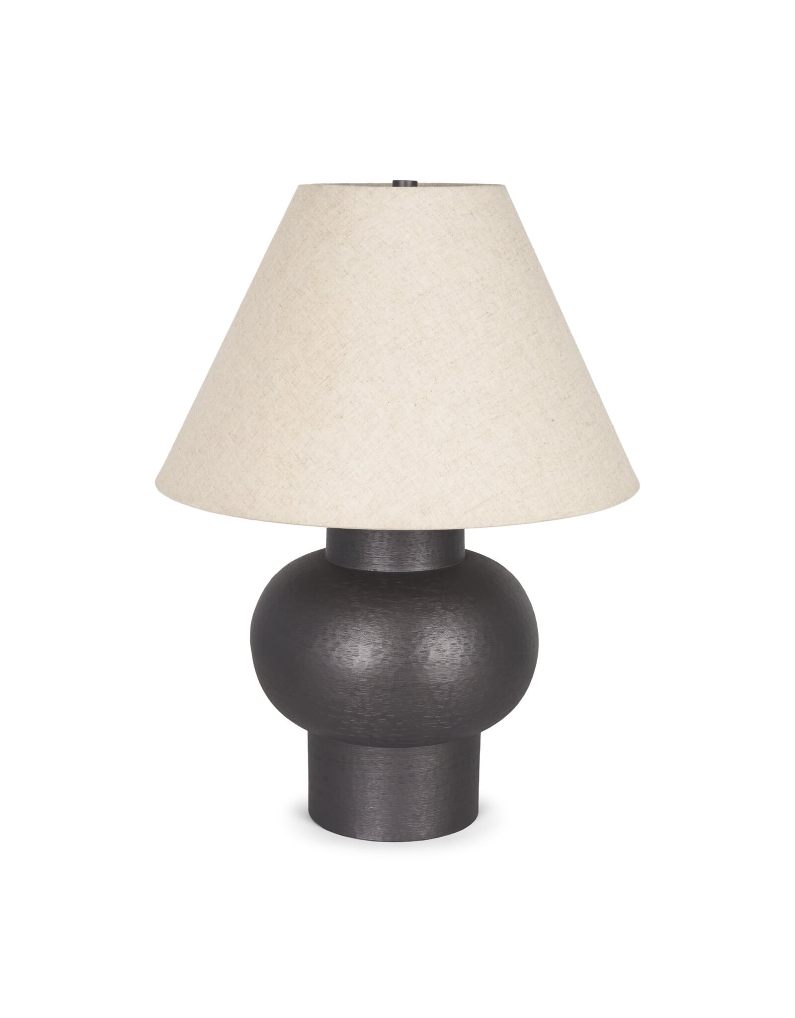 Salaah Black Brushed Metal w/ Beige Shade Table Lamp