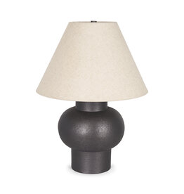 Salaah Black Brushed Metal w/ Beige Shade Table Lamp