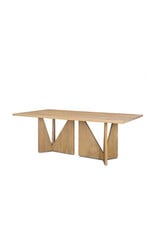 Tarro 84" Rectangular Light Brown Wood w/ Geometrical Base Dining Table