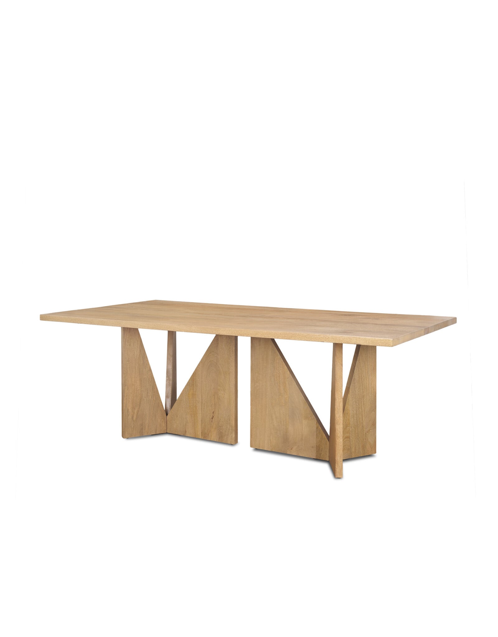 Tarro 84" Rectangular Light Brown Wood w/ Geometrical Base Dining Table
