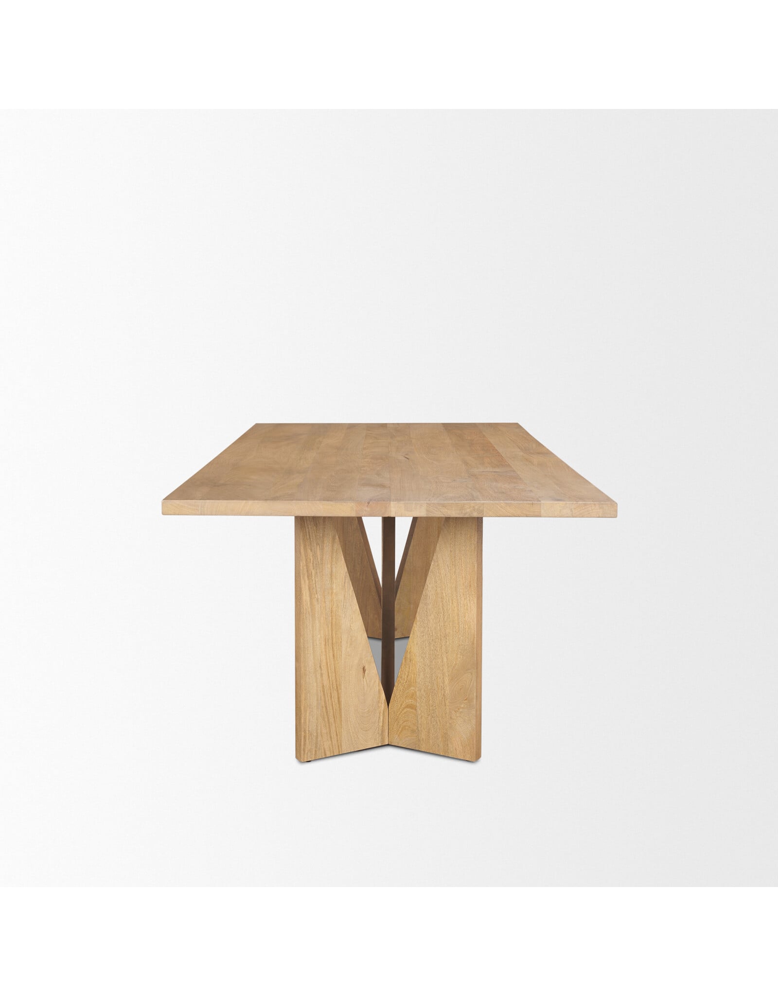 Tarro 84" Rectangular Light Brown Wood w/ Geometrical Base Dining Table