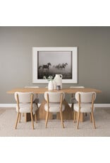 Tarro 84" Rectangular Light Brown Wood w/ Geometrical Base Dining Table