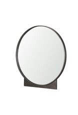 Tillie Round Gunmetal w/ Textured Metal Frame Wall Mirror