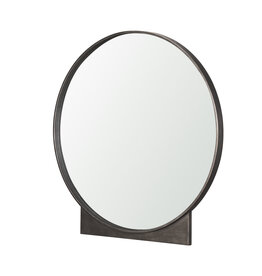 Tillie Round Gunmetal w/ Textured Metal Frame Wall Mirror