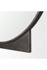 Tillie Round Gunmetal w/ Textured Metal Frame Wall Mirror