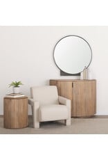 Tillie Round Gunmetal w/ Textured Metal Frame Wall Mirror