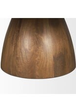 Allyson Round Brown Pedestal w/Savar Pink Marble Top Coffee Table
