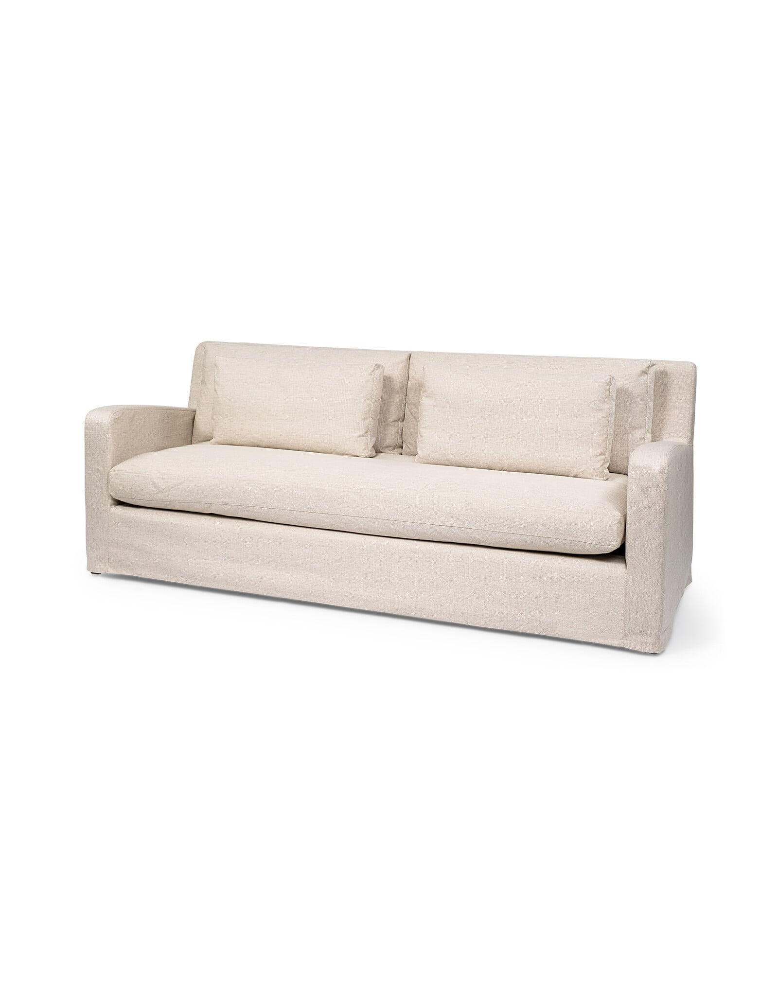 Denly II 92.5W Beige Slipcover Three Seater Sofa