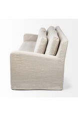 Denly II 92.5W Beige Slipcover Three Seater Sofa