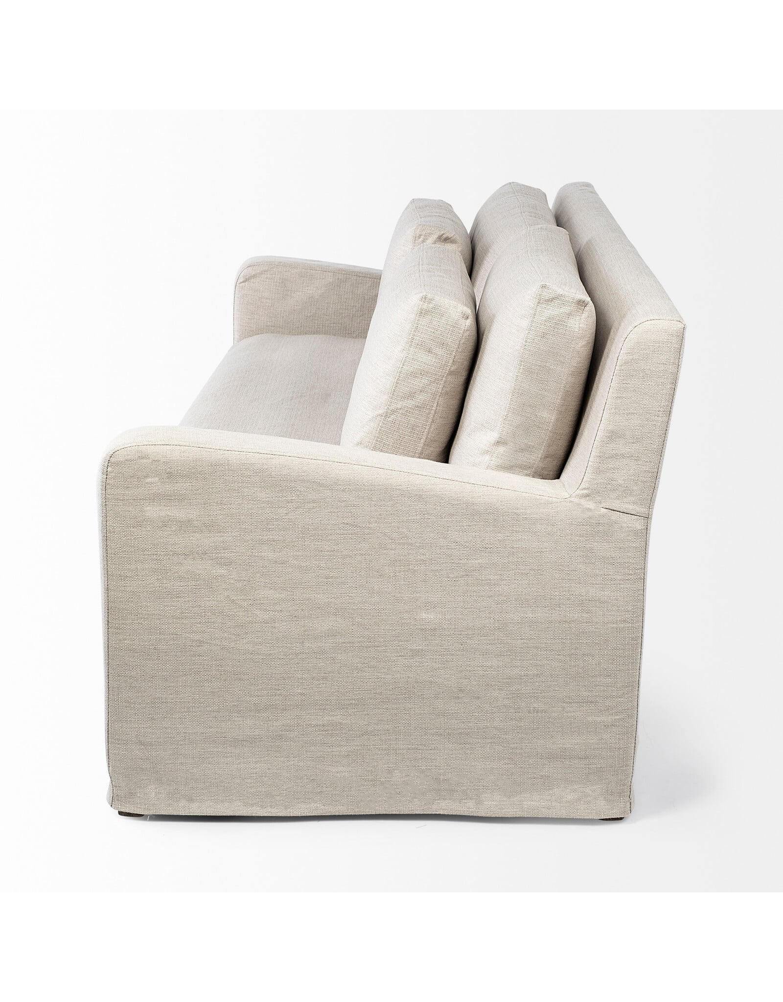 Denly II 92.5W Beige Slipcover Three Seater Sofa