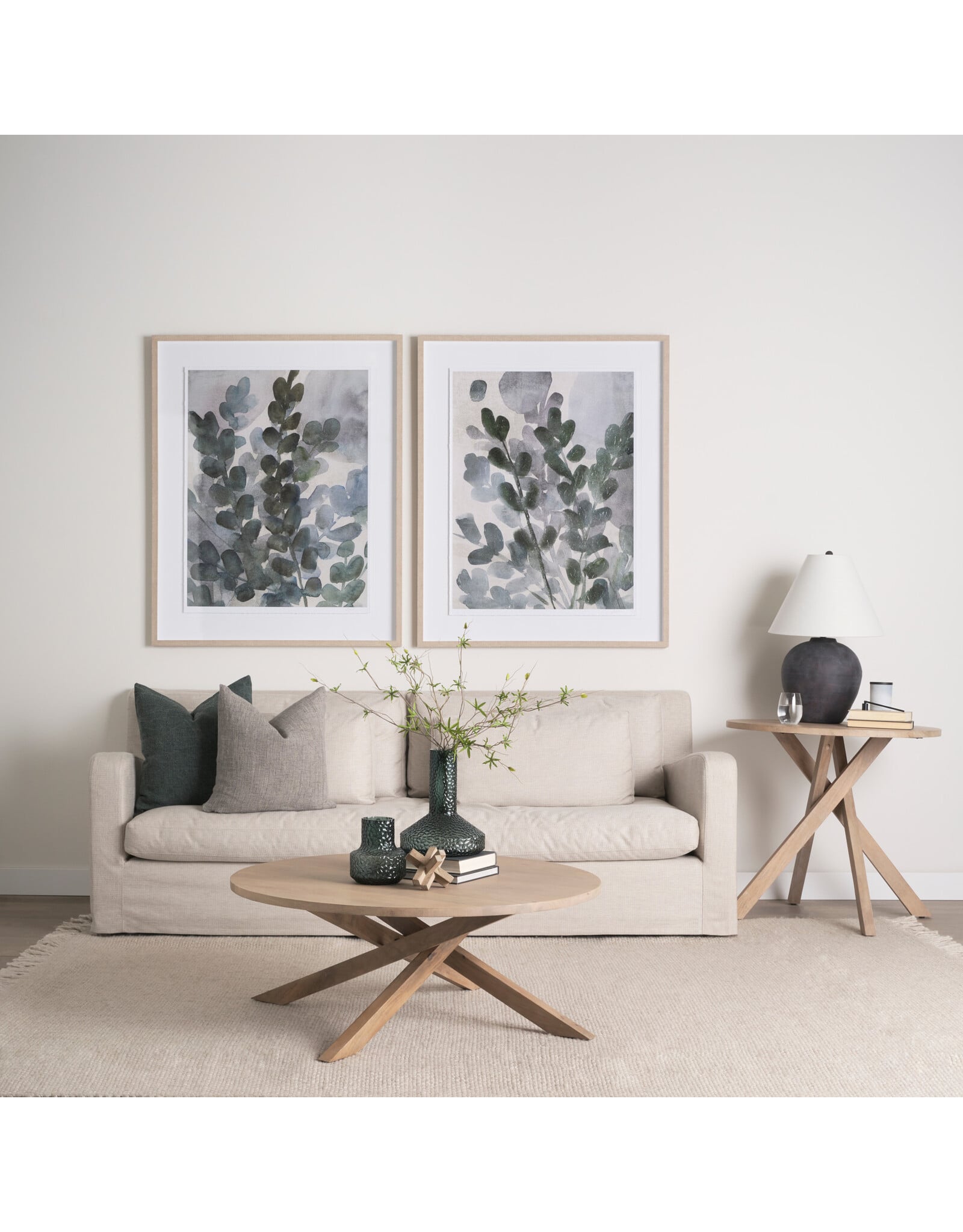 Denly II 92.5W Beige Slipcover Three Seater Sofa